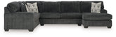 Bay Furniture Gallery - Ashley Furniture - Hollyview Sectional - LAF 3-Piece Sectional with Chaise / Shadow - 15205S1